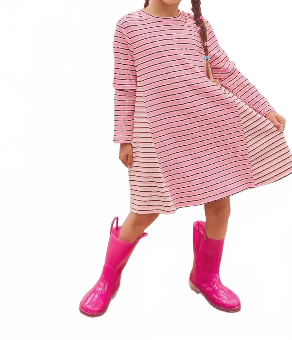 NEW BISBY mixed long sleeves dress in andover stripe
